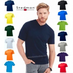 T-SHIRT STEDMAN ST2300 COTONE SCOLLO A V UOMO MANICA CORTA 