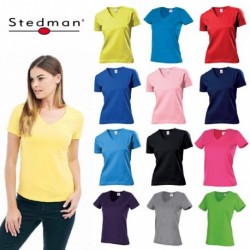 T-SHIRT DONNA STEDMAN ST2700 SCOLLO A V MANICA CORTA COTONE