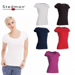 T-SHIRT STEDMAN ST9120 DONNA COTONE MANICA CORTA AMPIO SCOLLO