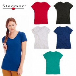 T-SHIRT STEDMAN ST9510 SHARON COTONE FIAMMATO SLUB SCOLLO A V DONNA MANICA CORTA MODA