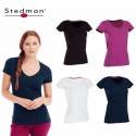 T-SHIRT STEDMAN ST9710 ELASTICIZZATA COTONE SCOLLO A V DONNA MANICA CORTA MODA