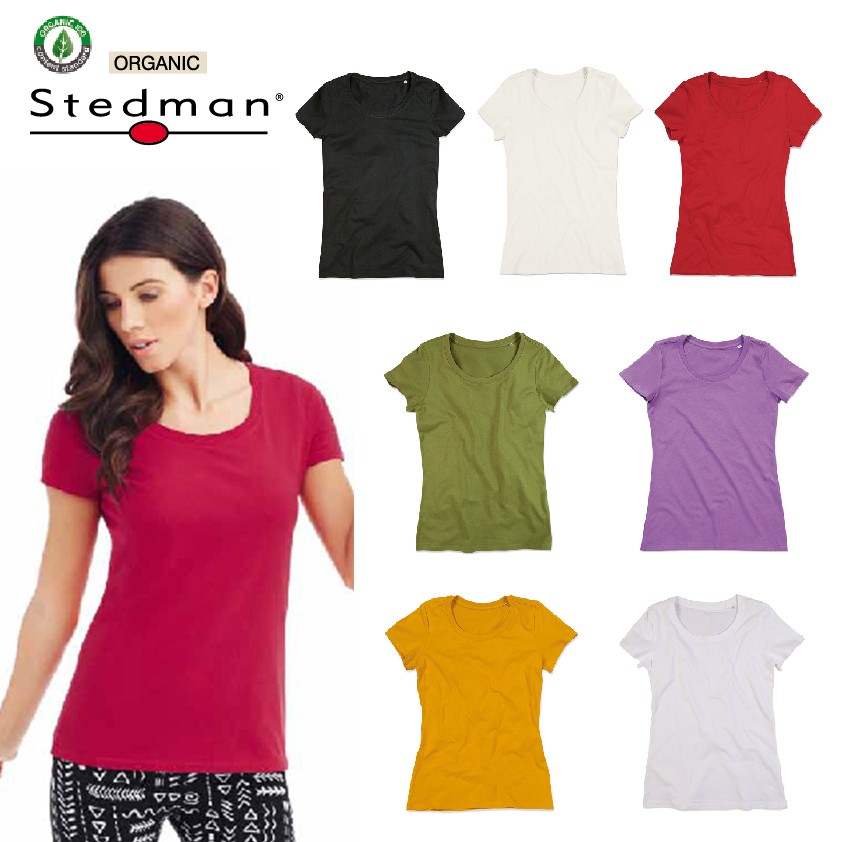 T-SHIRT STEDMAN ST9300 COTONE ORGANICO DONNA MANICA CORTA - Chico Bonito  Shop