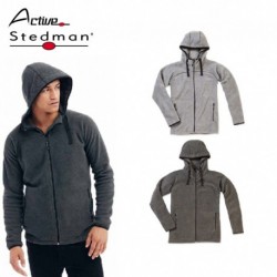 PILE STEDMAN UOMO BICOLORE MELANGE ST5040 ZIP LUNGA A CONTRASTO CON CAPPUCCIO