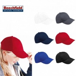 CAPPELLO Beechfield ESTIVO B15 U UNISEX COTONE 5 PANNELLI VISIERA PRECURVATA BICOLORE BASEBALL