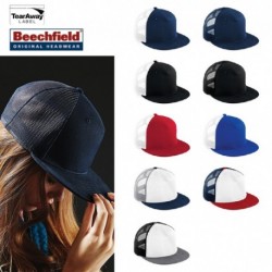 CAPPELLO Beechfield ESTIVO CON RETINA B845 U UNISEX COTONE VISIERA RAP PIATTA