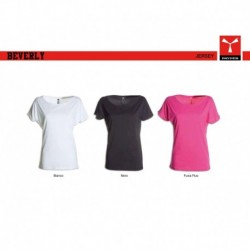 t-shirt beverly payper donna ampio scollo con manica corta jersey 135gr