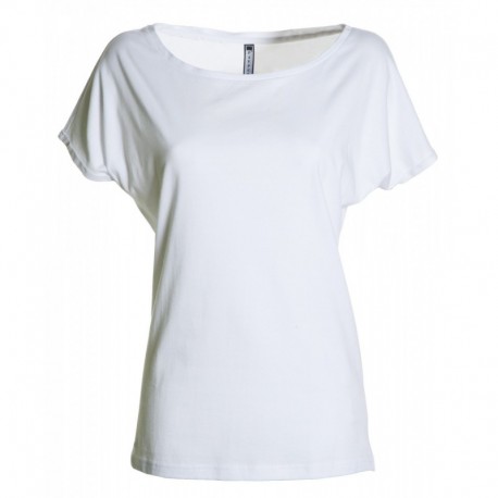 t-shirt beverly payper donna ampio scollo con manica corta jersey 135gr