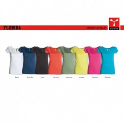 t-shirt florida payper donna ampio scollo con manica corta stretch jersey 135gr