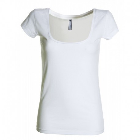 t-shirt florida payper donna ampio scollo con manica corta stretch jersey 135gr