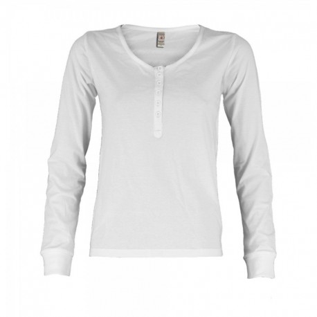 t-shirt harbour lady payper donna manica lunga con apertura con bottoni jersey 150gr