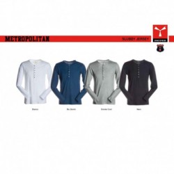 t-shirt metropolitan payper uomo manica lunga con apertura con bottoni jersey 135gr effetto fiammato