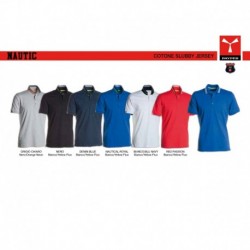 polo nautic payper uomo manica corta con dettagli in contrasto jersey slub yarn 160gr