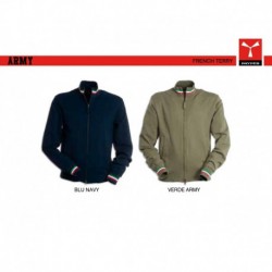 Felpa ARMY PAYPER uomo full zip con dettaglio bandiere french terry 300gr