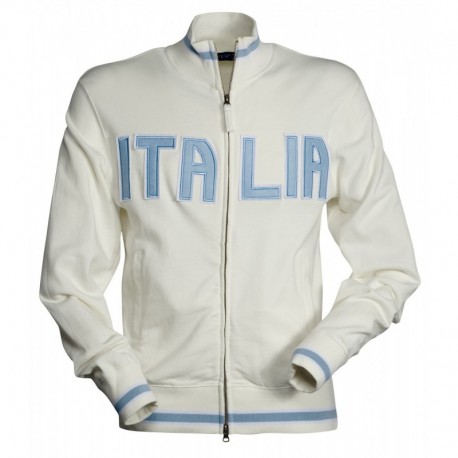 Felpa SPORT PAYPER uomo full zip con dettaglio Italia al petto french terry 300gr
