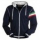 Felpa NEVADA PAYPER uomo tricolore giromanica full zip con cappuccio e dettaglio bandiere dry-tech garzata 240gr