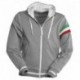 Felpa NEVADA PAYPER uomo tricolore giromanica full zip con cappuccio e dettaglio bandiere dry-tech garzata 240gr