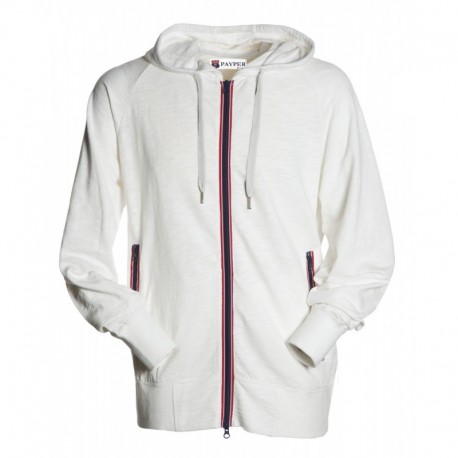 Felpa FREESTYLE PAYPER uomo full zip con cappuccio e dettagli in contrasto french terry 250gr effetto fiammato