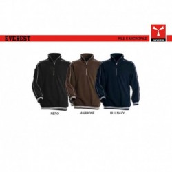 Giacca EVEREST PAYPER uomo in pile mezza zip con dettagli a contrasto pile 280gr