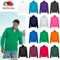 FELPA GIACCA UOMO FR621600 LEGGERA COTONE SGARZATA ZIP LUNGA REGLAN