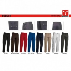 Pantalone FOREST PAYPER uomo multitasche cotone twill 280gr