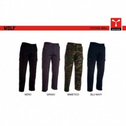 Pantalone WOLF PAYPER uomo imbottito e multi-tasche cotone twill 280gr