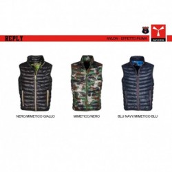 Gilet REPLY PAYPER uomo classico con zip intera con dettagli a contrasto nylon 420t 38g