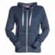 Felpa burn LADY PAYPER donna full zip con cappuccio garzata 250gr effetto burn out