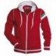 Felpa kansas PAYPER donna tricolore giromanica full zip con cappuccio e dettaglio bandiere dry-tech garzata 240gr