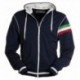 Felpa kansas PAYPER donna tricolore giromanica full zip con cappuccio e dettaglio bandiere dry-tech garzata 240gr