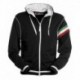 Felpa kansas PAYPER donna tricolore giromanica full zip con cappuccio e dettaglio bandiere dry-tech garzata 240gr