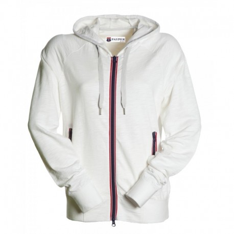 Felpa freestyle LADY PAYPER donna full zip con cappuccio e dettagli in contrasto french terry 250gr effetto fiammato