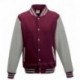 AWDIS FELPA VARSITY JACKET TIPO BASEBALL JH043 MANICHE LUNGHE A CONTRASTO 80%COTONE 20%POLIESTERE