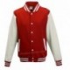 AWDIS FELPA VARSITY JACKET TIPO BASEBALL JH043 MANICHE LUNGHE A CONTRASTO 80%COTONE 20%POLIESTERE