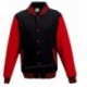 AWDIS FELPA VARSITY JACKET TIPO BASEBALL JH043 MANICHE LUNGHE A CONTRASTO 80%COTONE 20%POLIESTERE