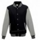 AWDIS FELPA VARSITY JACKET TIPO BASEBALL JH043 MANICHE LUNGHE A CONTRASTO 80%COTONE 20%POLIESTERE