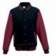 AWDIS FELPA VARSITY JACKET TIPO BASEBALL JH043 MANICHE LUNGHE A CONTRASTO 80%COTONE 20%POLIESTERE