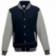 AWDIS FELPA VARSITY JACKET TIPO BASEBALL JH043 MANICHE LUNGHE A CONTRASTO 80%COTONE 20%POLIESTERE