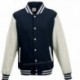 AWDIS FELPA VARSITY JACKET TIPO BASEBALL JH043 MANICHE LUNGHE A CONTRASTO 80%COTONE 20%POLIESTERE