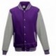 AWDIS FELPA VARSITY JACKET TIPO BASEBALL JH043 MANICHE LUNGHE A CONTRASTO 80%COTONE 20%POLIESTERE