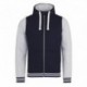 AWDIS JH051 FELPA URBAN VARSITY ZOODIE 80%COTONE 20%POLIESTERE PASSANTE PER CUFFIE MANICHE LUNGHE UOMO