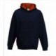 AWDIS JH003J FELPA BAMBINO KIDS VARSITY HOODIE 80%Cotone. 20%Poliestere MANICHE LUNGHE