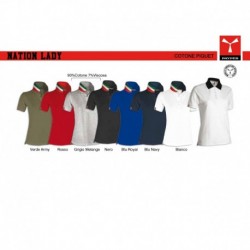 Polo NATION LADY donna Payper manica corta con dettagli bandiera nazionale su colletto piquet 210gr