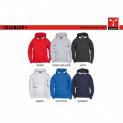 Felpa COLORADO+ PAYPER bambino full zip con cappuccio garzata 300gr