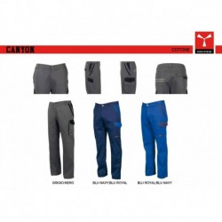 Pantalone CANYON PAYPER multitasche con dettagli a contrasto twill 265gr