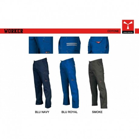 Pantalone WORKER PAYPER multitasche twill sanforizzato 260gr