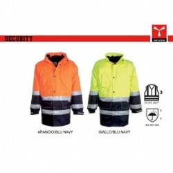 Giubbotto giacca SECURITY PAYPER alta visibilita' bicolore triplo-uso taffeta' polistere spalmato pu 300d 170g