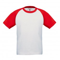 T-Shirt Bambino B&C BCTK350 BASEBALL KIDS 100% COTONE 185 g/m2