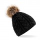 Cuffia BEECHFIELD B410 D cappello Unisex Fur Pom Pom Cable Beanie 100% acrilico