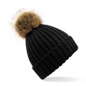 Cuffia BEECHFIELD B412 D cappello unisex Fur Pom Pom Chunky Bean 100% acrilico