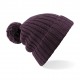 Cuffia BEECHFIELD B417 U Unisex Arosa Bobble Beanie cappello maglia a costine e pon pon